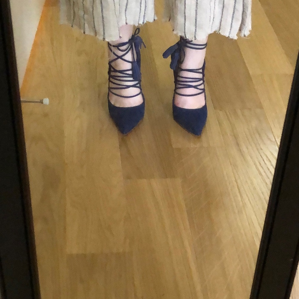 SCHUTZ Blue Suede Heels